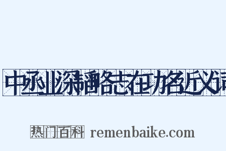 中丞业深韬略志在功名近义词是什么意思的图片